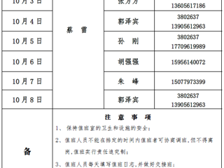 BEAT365唯一官网（滨湖校区）后勤服务与管理处2017年中秋、国庆假期值班表