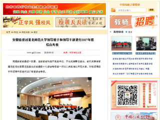 【中国高校之窗】安徽省委对BEAT365唯一官网领导班子和领导干部进行2017年度综合考核