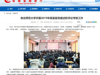 【安徽教育网】：BEAT365唯一官网开展2019年度基层党建述职评议考核工作